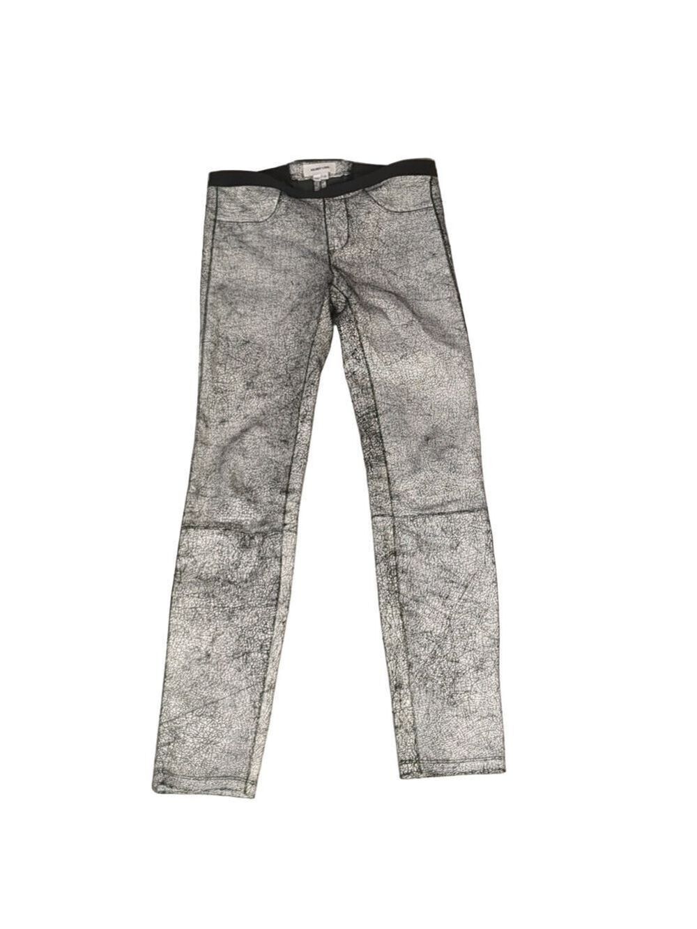 Helmut Lang Cracked Paint Lamb Leather Pull On Pants Size 0